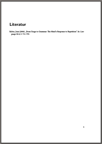Seite mit dem Literaturverzeichnis