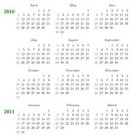 Kalender mit Layout-Anpassungen