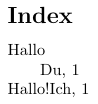 Veranschaulichung des quote characters im Index des Beispiels